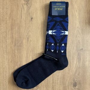 Polo Ralph Lauren Cashmere Wool Dress Boot Socks Mens Size 10-13 Navy